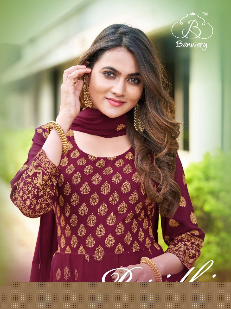 PARIDHI BY BANWERY FASHION 1001 TO 1008 SERIES BEAUTIFUL STYLISH FANCY COLORFUL CASUAL WEAR & ETHNIC WEAR RAYON PRINT GOWNS WITH DUPATTA AT WHOLESALE PRICE