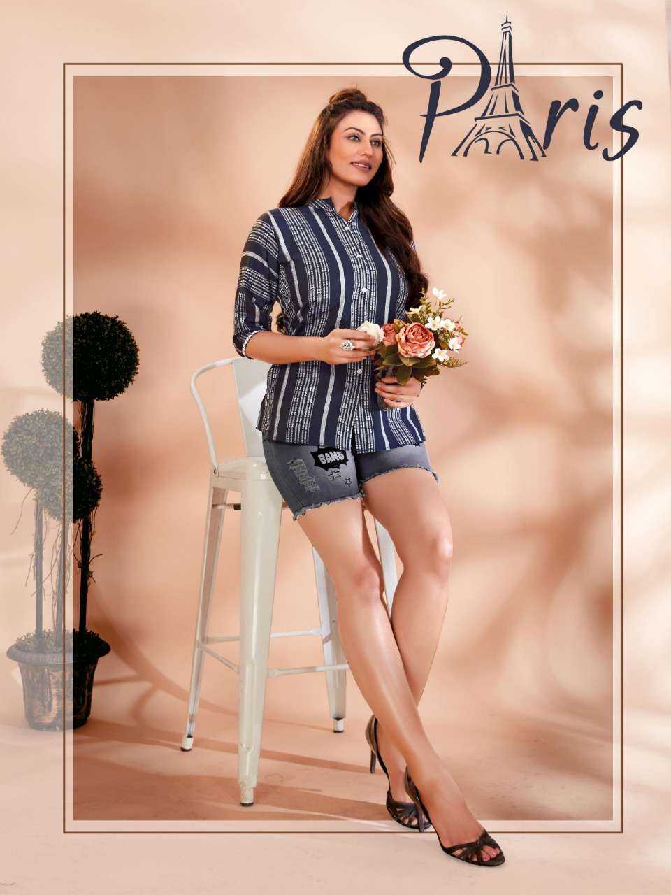 PARIS BY FASHION GALLERIA 2038 TO 2041 SERIES BEAUTIFUL STYLISH FANCY COLORFUL CASUAL WEAR & ETHNIC WEAR PURE COTTON TOPS AT WHOLESALE PRICE
