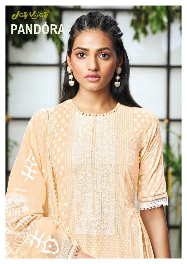 PANDORA BY JAY VIJAY PRINTS 6881 TO 6890 SERIES BEAUTIFUL SUITS COLORFUL STYLISH FANCY CASUAL WEAR & ETHNIC WEAR PURE COTTON PRINT WITH EMBROIDERY DRESSES AT WHOLESALE PRICE