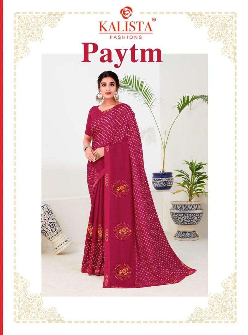 PAYTM BY KALISTA FASHION 5634 TO 5639 SERIES INDIAN TRADITIONAL WEAR COLLECTION BEAUTIFUL STYLISH FANCY COLORFUL PARTY WEAR & OCCASIONAL WEAR FANCY SAREES AT WHOLESALE PRICE