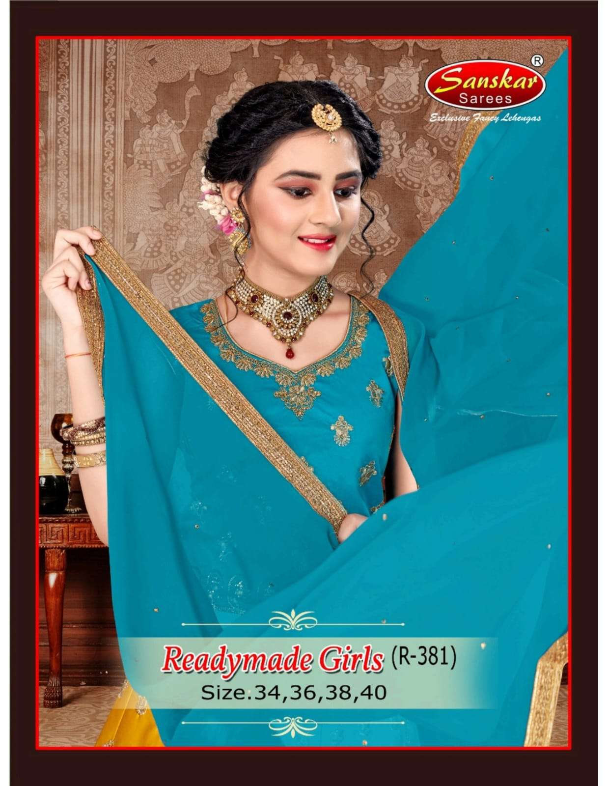 R-381 BY SANSKAR SAREES 01 TO 06 SERIES DESIGNER BEAUTIFUL NAVRATRI COLLECTION OCCASIONAL WEAR & PARTY WEAR MALAI SATIN LEHENGAS AT WHOLESALE PRICE
