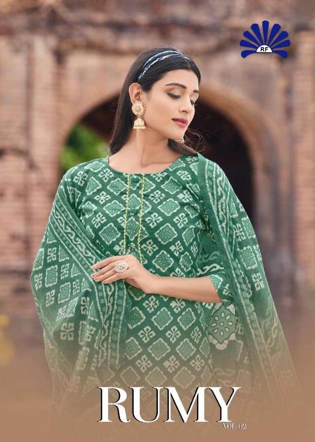 RUMY VOL-2 BY RADHA FAB 2001 TO 2010 SERIES BEAUTIFUL STYLISH SUITS FANCY COLORFUL CASUAL WEAR & ETHNIC WEAR & READY TO WEAR HEAVY COTTON PRINTED DRESSES AT WHOLESALE PRICE