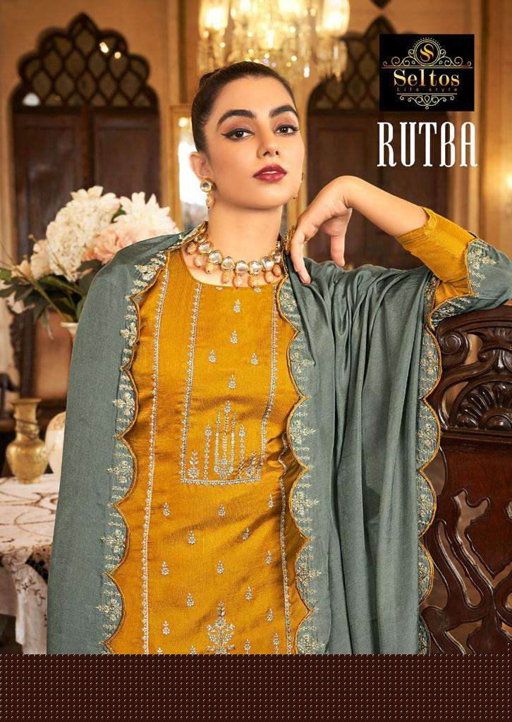 RUTBA BY SELTOS 72001 TO 72006 SERIES BEAUTIFUL SUITS COLORFUL STYLISH FANCY CASUAL WEAR & ETHNIC WEAR PURE COTTON SILK WITH WORK DRESSES AT WHOLESALE PRICE