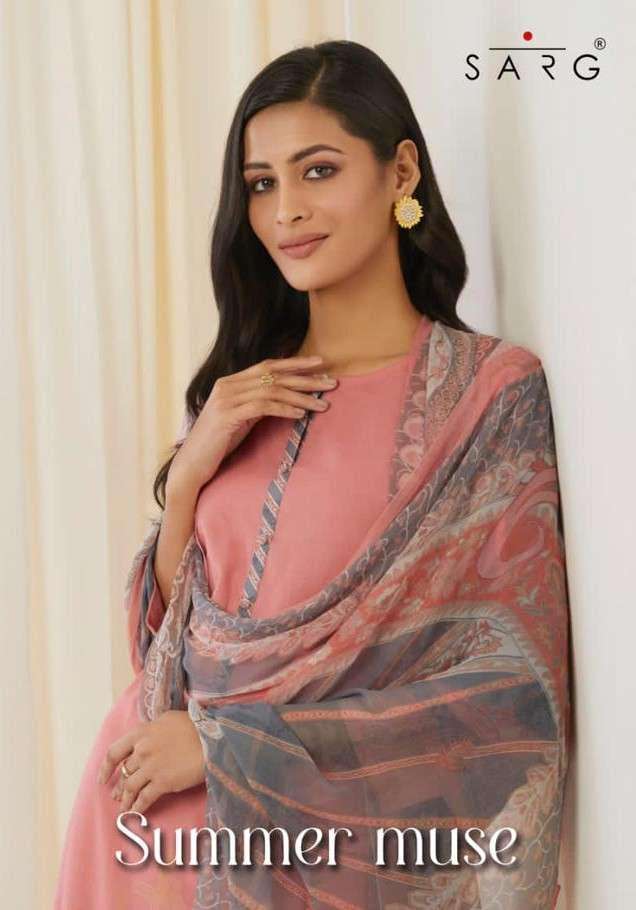 SUMMER MUSE BY SARG BEAUTIFUL SUITS COLORFUL STYLISH FANCY CASUAL WEAR & ETHNIC WEAR JACQUARD PRINT DRESSES AT WHOLESALE PRICE