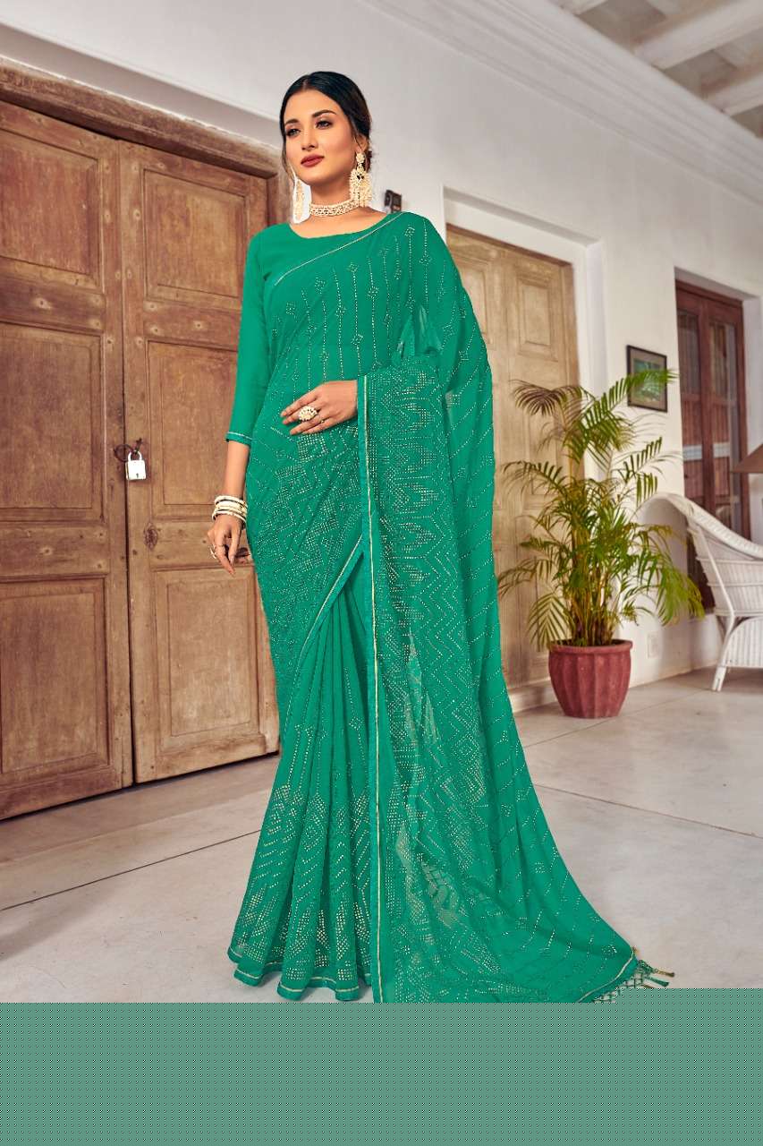 VARTIKA GEORGETTE BY YADU NANDAN FASHION 01 TO 06 SERIES INDIAN TRADITIONAL WEAR COLLECTION BEAUTIFUL STYLISH FANCY COLORFUL PARTY WEAR & OCCASIONAL WEAR GEORGETTE SAREES AT WHOLESALE PRICE