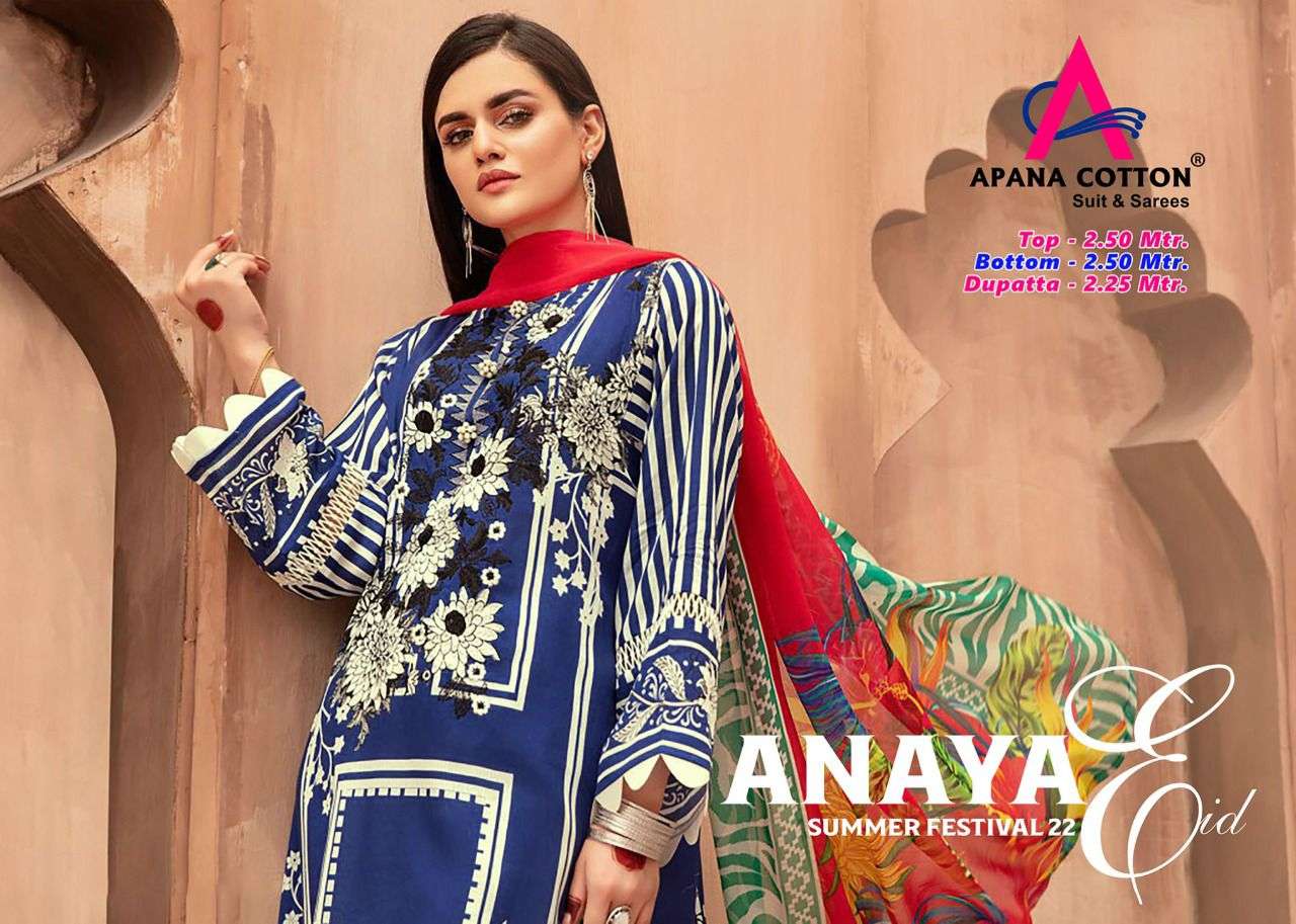 ANAYA EID BY APANA COTTON 01 TO 10 SERIES BEAUTIFUL SUITS COLORFUL STYLISH FANCY CASUAL WEAR & ETHNIC WEAR INDO COTTON PRINT DRESSES AT WHOLESALE PRICE
