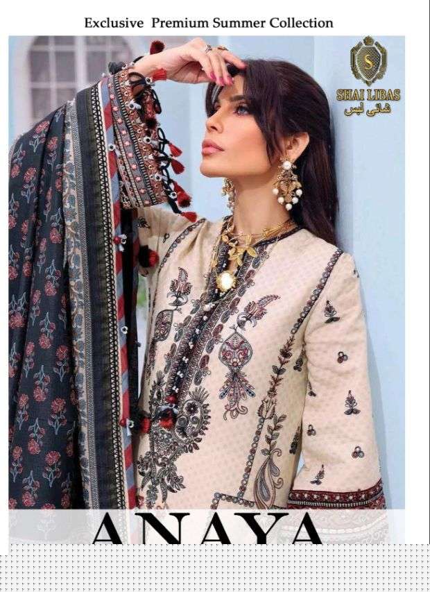 ANAYA VOL-2 NX BY SHAI LIBAS 1001 TO 1004 SERIES BEAUTIFUL PAKISTANI SUITS COLORFUL STYLISH FANCY CASUAL WEAR & ETHNIC WEAR PURE CAMBRIC COTTON EMBROIDERED DRESSES AT WHOLESALE PRICE