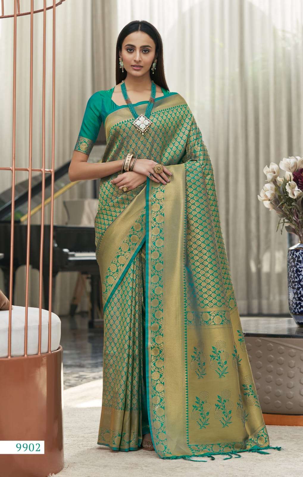 Alveera Silk By Rajpath 9901 To 9906 Series Indian Traditional Wear Collection Beautiful Stylish Fancy Colorful Party Wear & Occasional Wear Kanjivaram Silk Sarees At Wholesale Price