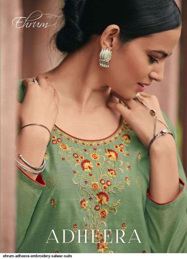 ADHEERA BY EHRUM 01 TO 06 SERIES BEAUTIFUL SUITS COLORFUL STYLISH FANCY CASUAL WEAR & ETHNIC WEAR KORA WEAVING DRESSES AT WHOLESALE PRICE