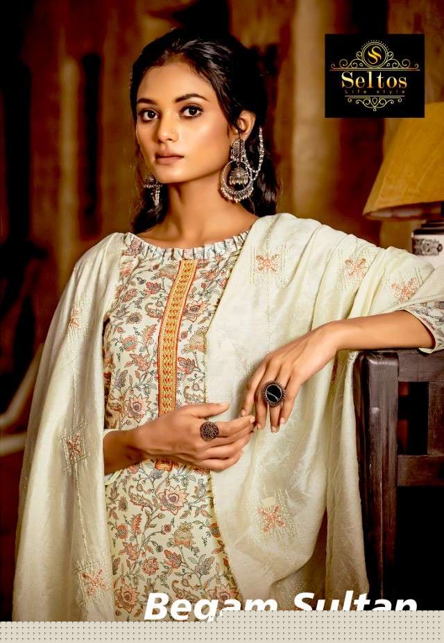 BEGAM SULTAN BY SELTOS 1001 TO 1006 SERIES BEAUTIFUL SUITS COLORFUL STYLISH FANCY CASUAL WEAR & ETHNIC WEAR PURE MUSLIN DIGITAL PRINT DRESSES AT WHOLESALE PRICE