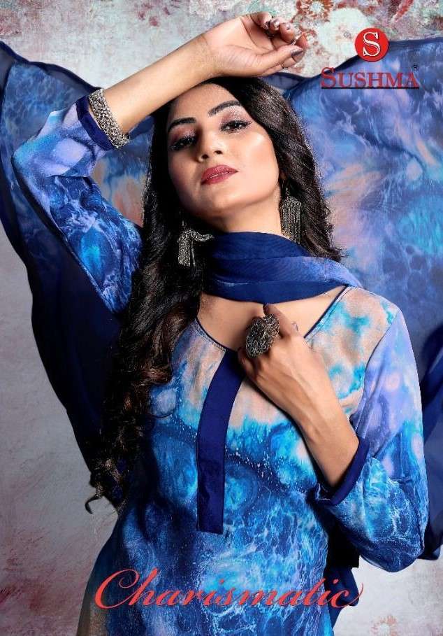 CHARISMATIC BY SUSHMA 50001 TO 50012 SERIES BEAUTIFUL SUITS COLORFUL STYLISH FANCY CASUAL WEAR & ETHNIC WEAR CREPE DRESSES AT WHOLESALE PRICE