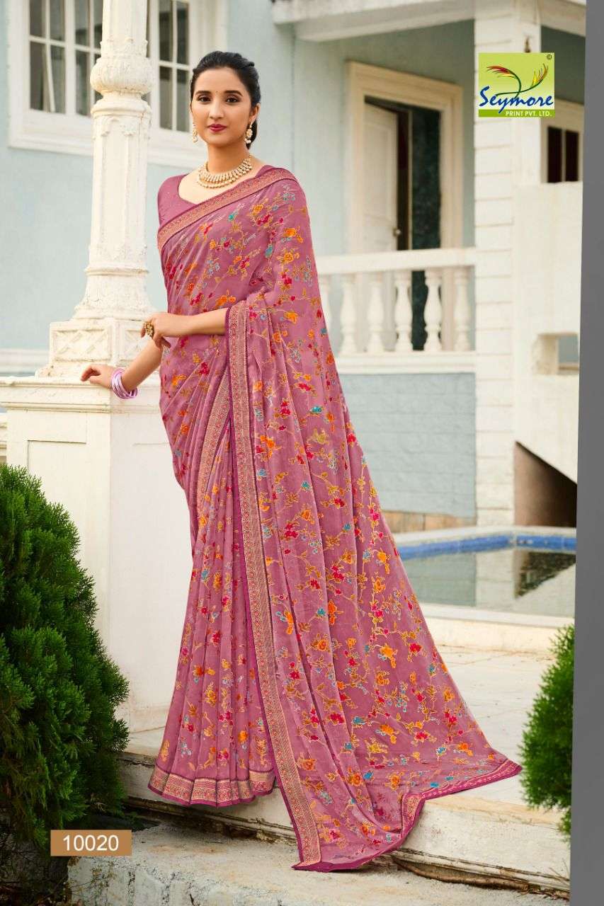 CHANDAN VOL-2 BY SEYMORE 10019 TO 10036 SERIES INDIAN TRADITIONAL WEAR COLLECTION BEAUTIFUL STYLISH FANCY COLORFUL PARTY WEAR & OCCASIONAL WEAR BRASSO SAREES AT WHOLESALE PRICE