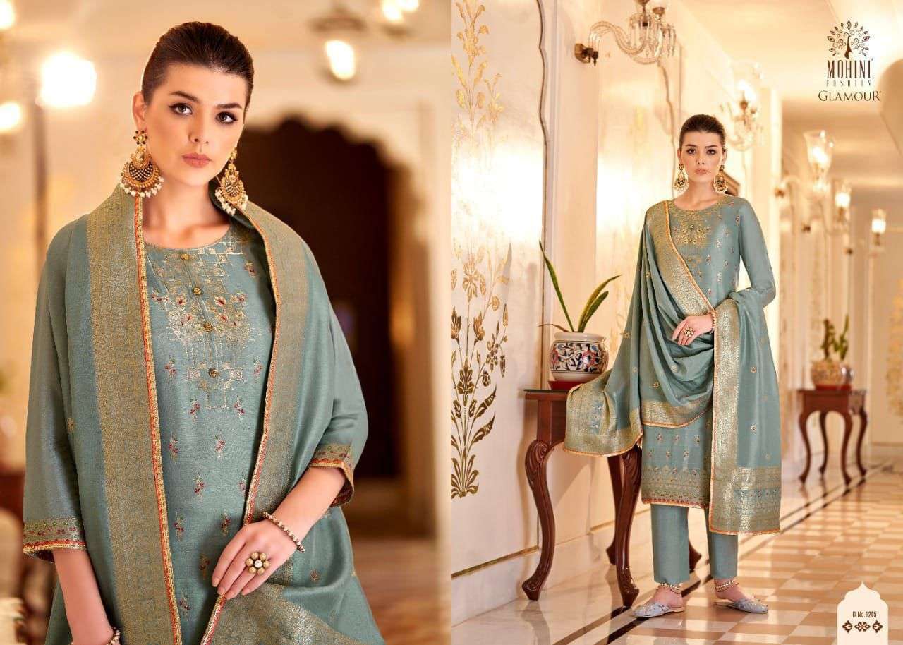 GLAMOUR VOL-112 NX BY MOHINI FASHION DESIGNER FESTIVE SUITS COLLECTION BEAUTIFUL STYLISH FANCY COLORFUL PARTY WEAR & OCCASIONAL WEAR PURE VISCOSE DOLA JACQUARD DRESSES AT WHOLESALE PRICE