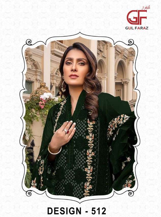 GUL FARAZ 512 COLOURS BY GUL FARAZ 512-A TO 512-D SERIES BEAUTIFUL PAKISTANI SUITS COLORFUL STYLISH FANCY CASUAL WEAR & ETHNIC WEAR NET EMBROIDERED DRESSES AT WHOLESALE PRICE