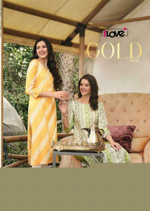 GOLD VOL-3 BY 1 LOVE 31 TO 38 SERIES DESIGNER STYLISH FANCY COLORFUL BEAUTIFUL PARTY WEAR & ETHNIC WEAR COLLECTION PREMIUM RAYON KURTIS AT WHOLESALE PRICE