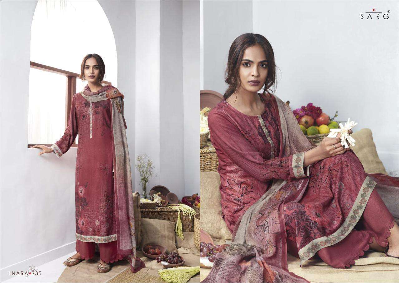 INARA BY SARG BEAUTIFUL STYLISH SUITS FANCY COLORFUL CASUAL WEAR & ETHNIC WEAR & READY TO WEAR PURE COTTON DRESSES AT WHOLESALE PRICE