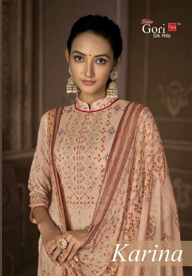 KARINA BY SHIV GORI SILK MILLS 1001 TO 1008 SERIES BEAUTIFUL SUITS COLORFUL STYLISH FANCY CASUAL WEAR & ETHNIC WEAR PURE CAMBRIC COTTON PRINT DRESSES AT WHOLESALE PRICE