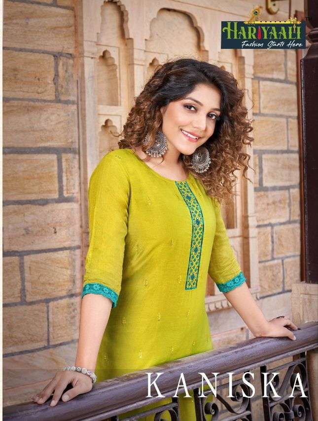 KANISHKA BY HARIYAALI 1101 TO 1106 SERIES DESIGNER STYLISH FANCY COLORFUL BEAUTIFUL PARTY WEAR & ETHNIC WEAR COLLECTION MODAL SILK WITH WORK KURTIS WITH BOTTOM AT WHOLESALE PRICE