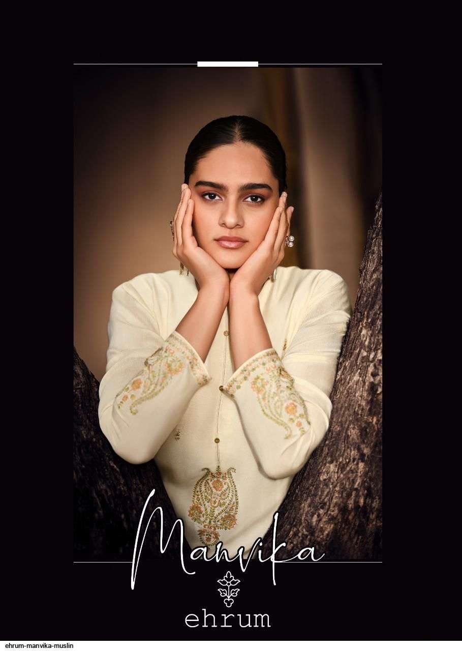 MANVIKA BY EHRUM 51 TO 53 SERIES BEAUTIFUL SUITS COLORFUL STYLISH FANCY CASUAL WEAR & ETHNIC WEAR MUSLIN DRESSES AT WHOLESALE PRICE