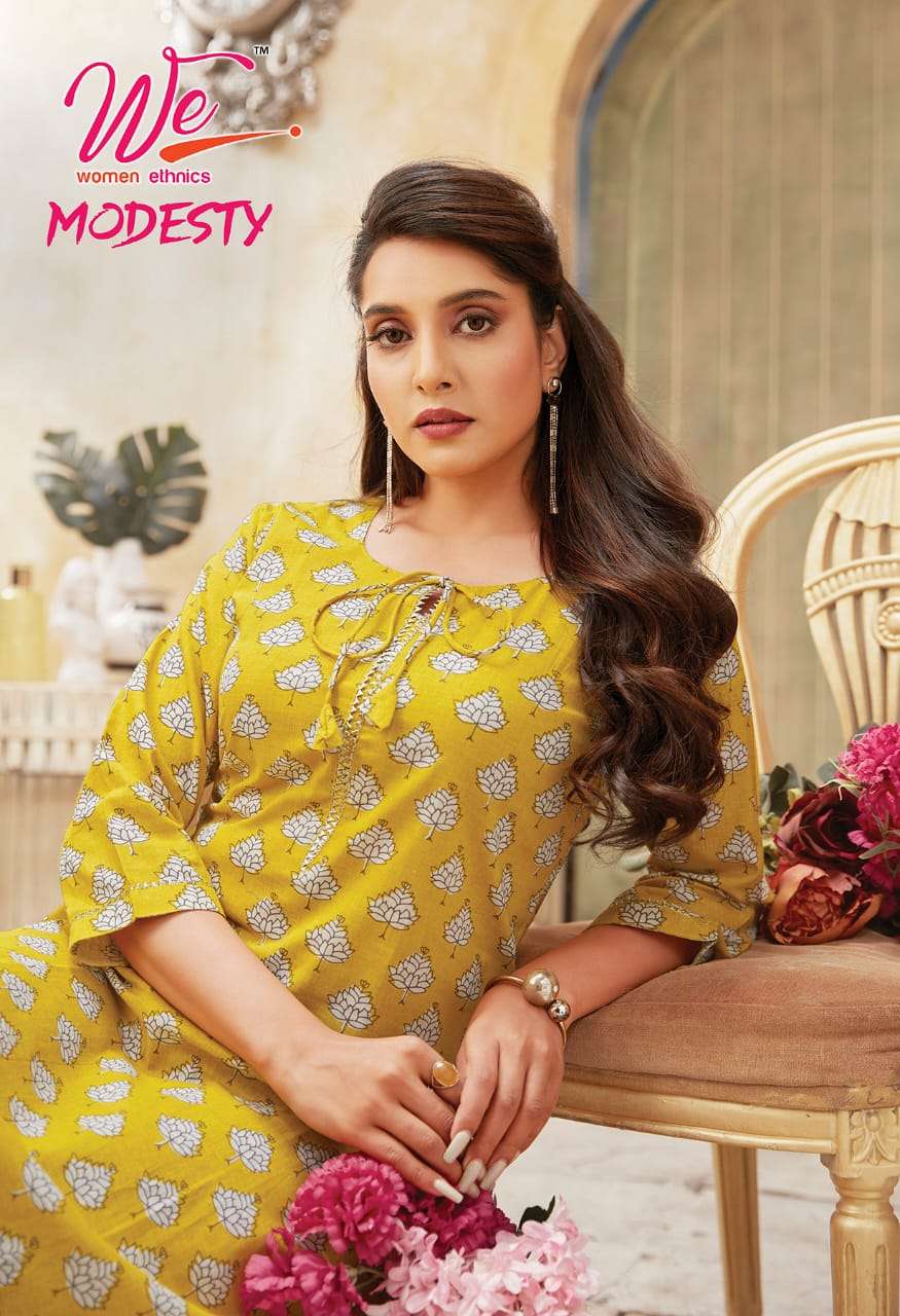 MODESTY BY WOMEN ETHNIC 5601 TO 5608 SERIES DESIGNER STYLISH FANCY COLORFUL BEAUTIFUL PARTY WEAR & ETHNIC WEAR COLLECTION PURE COTTON KURTIS AT WHOLESALE PRICE