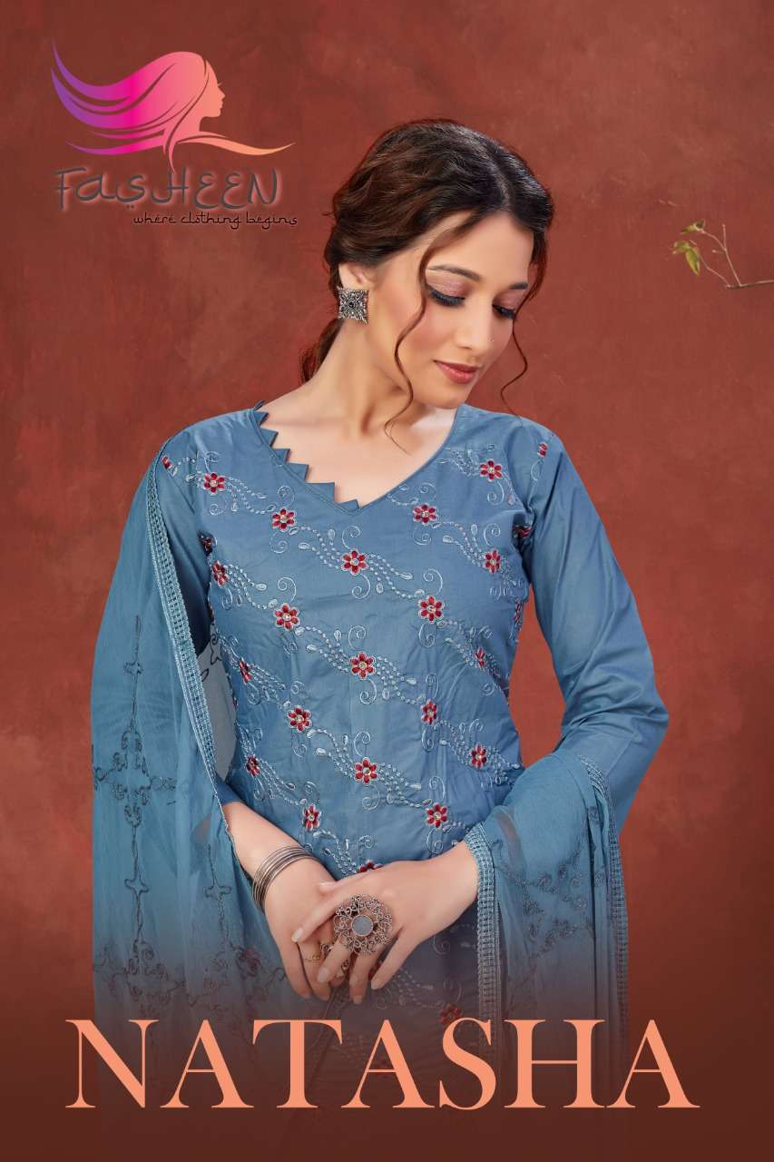NATASHA BY FASHEEN 1001 TO 1006 SERIES BEAUTIFUL SUITS COLORFUL STYLISH FANCY CASUAL WEAR & ETHNIC WEAR COTTON WITH WORK DRESSES AT WHOLESALE PRICE