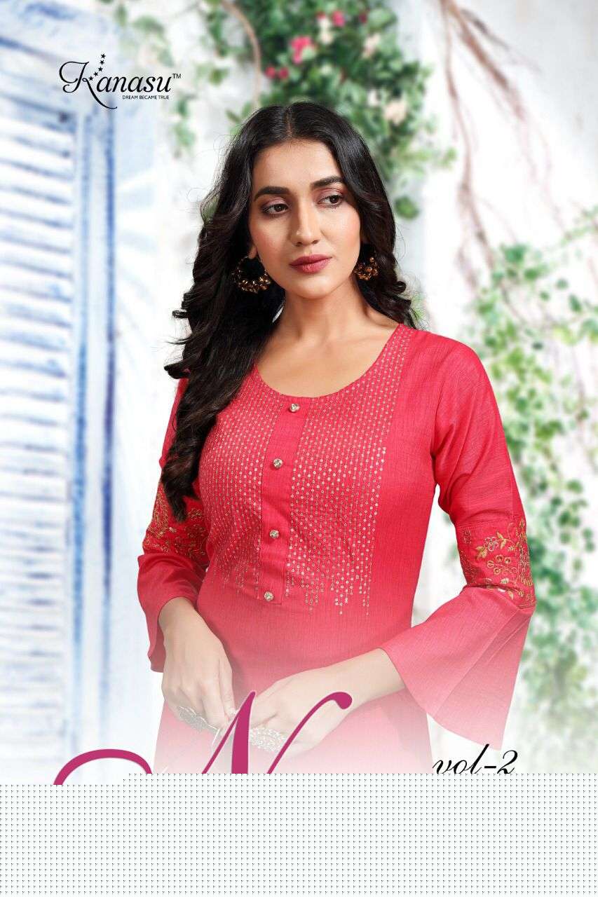 NEEM VOL-2 BY KANASU 101 TO 108 SERIES DESIGNER STYLISH FANCY COLORFUL BEAUTIFUL PARTY WEAR & ETHNIC WEAR COLLECTION PURE RAYON KURTIS AT WHOLESALE PRICE