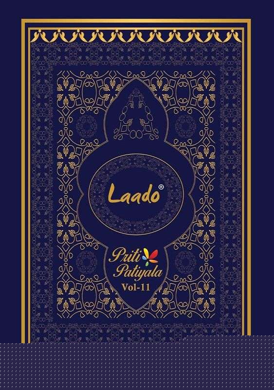 PRITI PATIALA VOL-11 BY LAADO 1101 TO 1120 SERIES BEAUTIFUL SUITS STYLISH FANCY COLORFUL PARTY WEAR & OCCASIONAL WEAR COTTON PRINTED DRESSES AT WHOLESALE PRICE