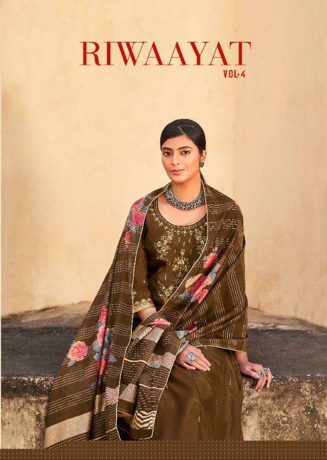 RIWAAYAT VOL-4 BY KARMA TRENDZ 2061 TO 2067 SERIES BEAUTIFUL SUITS COLORFUL STYLISH FANCY CASUAL WEAR & ETHNIC WEAR PURE SILK JACQUARD DRESSES AT WHOLESALE PRICE