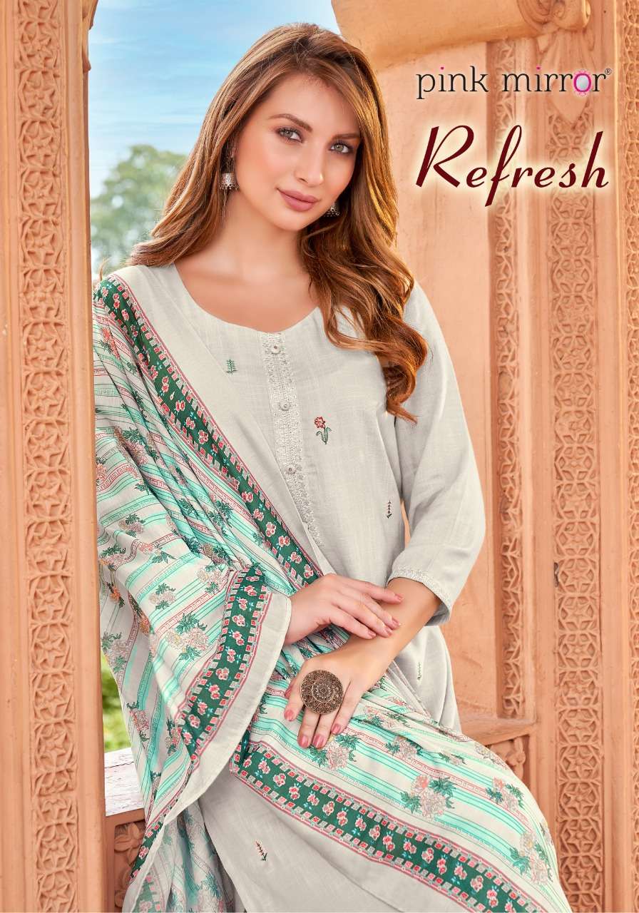 REFRESH BY PINK MIRROR 1001 TO 1006 SERIES BEAUTIFUL SUITS COLORFUL STYLISH FANCY CASUAL WEAR & ETHNIC WEAR RAYON SLUB DRESSES AT WHOLESALE PRICE
