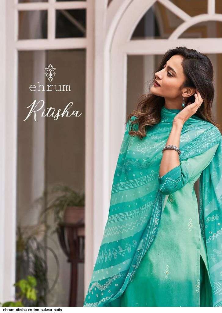 RITISHA BY EHRUM 71 TO 74 SERIES BEAUTIFUL SUITS COLORFUL STYLISH FANCY CASUAL WEAR & ETHNIC WEAR COTTON SATIN PRINT DRESSES AT WHOLESALE PRICE