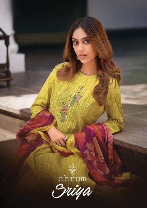 SRIYA BY EHRUM 11 TO 14 SERIES BEAUTIFUL SUITS COLORFUL STYLISH FANCY CASUAL WEAR & ETHNIC WEAR PURE COTTON PRINT DRESSES AT WHOLESALE PRICE