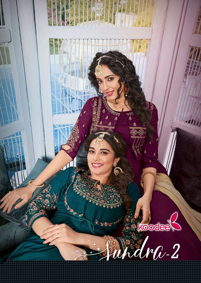 Sundra Vol-2 By Koodee 6073 To 6078 Series Beautiful Stylish Fancy Colorful Casual Wear & Ethnic Wear Georgette Gowns With Dupatta At Wholesale Price