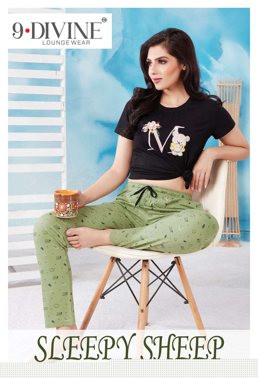 SLEEPY SHEEP BY 9 DIVINE 01 TO 08 SERIES STYLISH FANCY BEAUTIFUL COLORFUL CASUAL WEAR & ETHNIC WEAR COTTON HOSIERY PALAZZO AT WHOLESALE PRICE