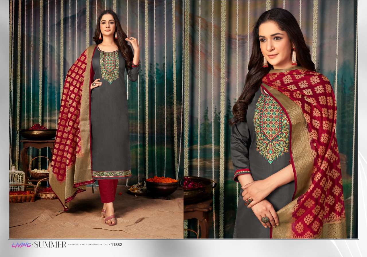 ASHOPALAV BY PANCH RATNA 11881 TO 11885 SERIES BEAUTIFUL SUITS COLORFUL STYLISH FANCY CASUAL WEAR & ETHNIC WEAR JAM SILK DRESSES AT WHOLESALE PRICE