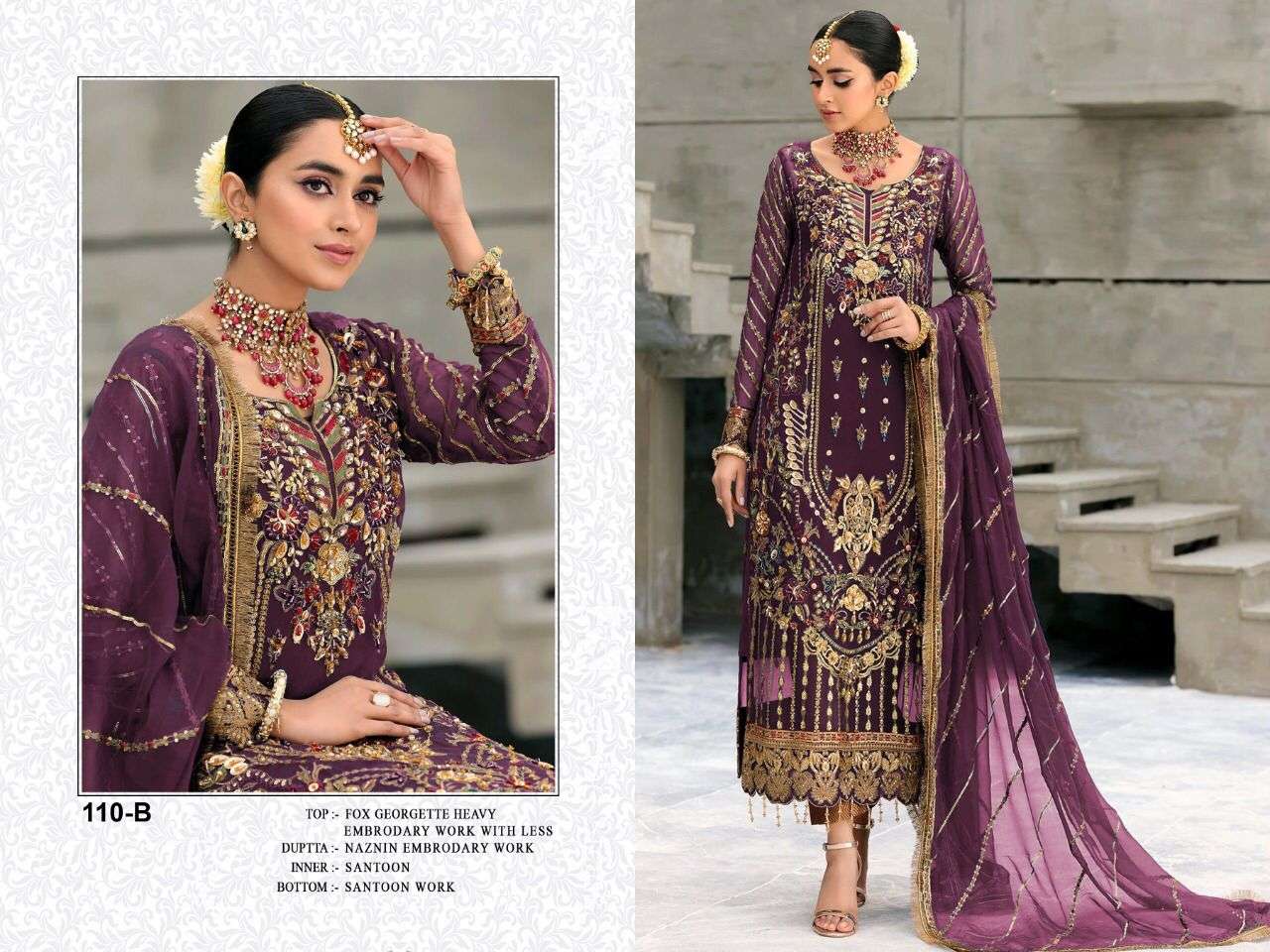 AL KARAM 110 COLOURS BY AL KARAM 110-A TO 110-F SERIES DESIGNS DESIGNER PAKISTANI SUITS BEAUTIFUL STYLISH FANCY COLORFUL PARTY WEAR & OCCASIONAL WEAR FAUX GEORGETTE EMBROIDERED DRESSES AT WHOLESALE PRICE