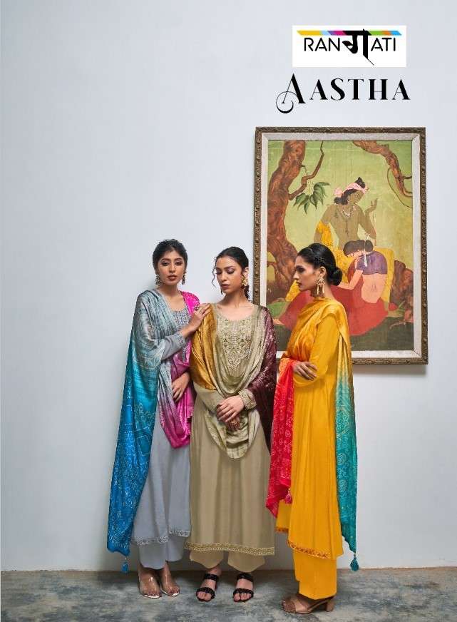 AASTHA BY RANGATI 1667 TO 1672 SERIES BEAUTIFUL SUITS COLORFUL STYLISH FANCY CASUAL WEAR & ETHNIC WEAR SILK DRESSES AT WHOLESALE PRICE