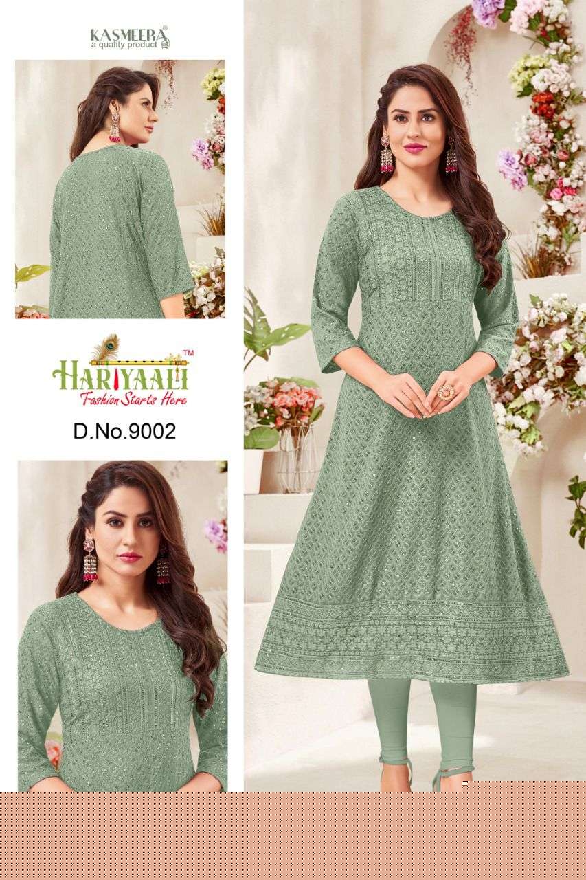 ALEENA BY HARIYAALI 9001 TO 9010 SERIES DESIGNER STYLISH FANCY COLORFUL BEAUTIFUL PARTY WEAR & ETHNIC WEAR COLLECTION PURE RAYON KURTIS AT WHOLESALE PRICE