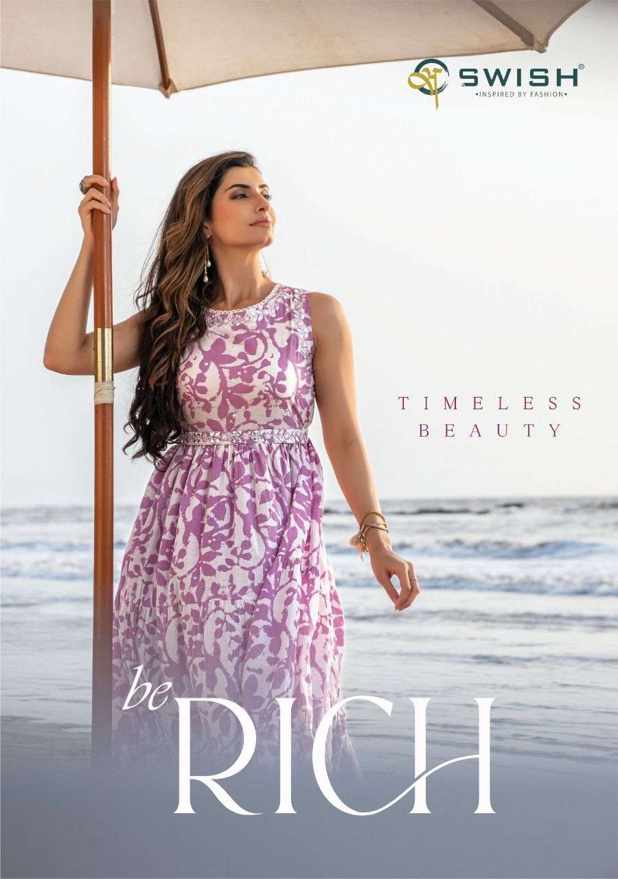BE RICH BY SWISH 101 TO 106 SERIES BEAUTIFUL STYLISH FANCY COLORFUL CASUAL WEAR & ETHNIC WEAR PURE COTTON GOWNS AT WHOLESALE PRICE