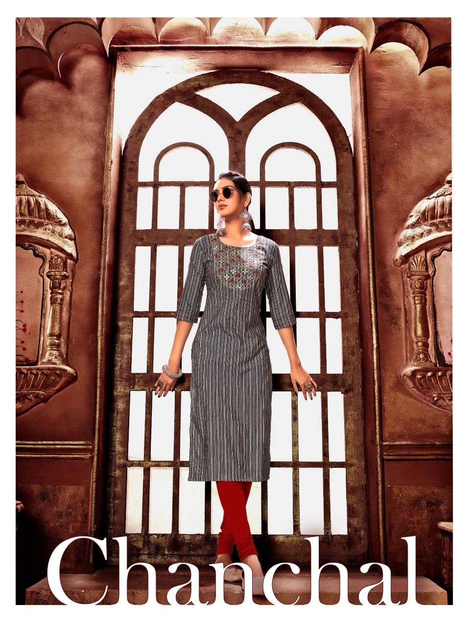 CHANCHAL BY FASHION GALLERIA 1107 TO 1112 SERIES DESIGNER STYLISH FANCY COLORFUL BEAUTIFUL PARTY WEAR & ETHNIC WEAR COLLECTION PURE COTTON KURTIS AT WHOLESALE PRICE