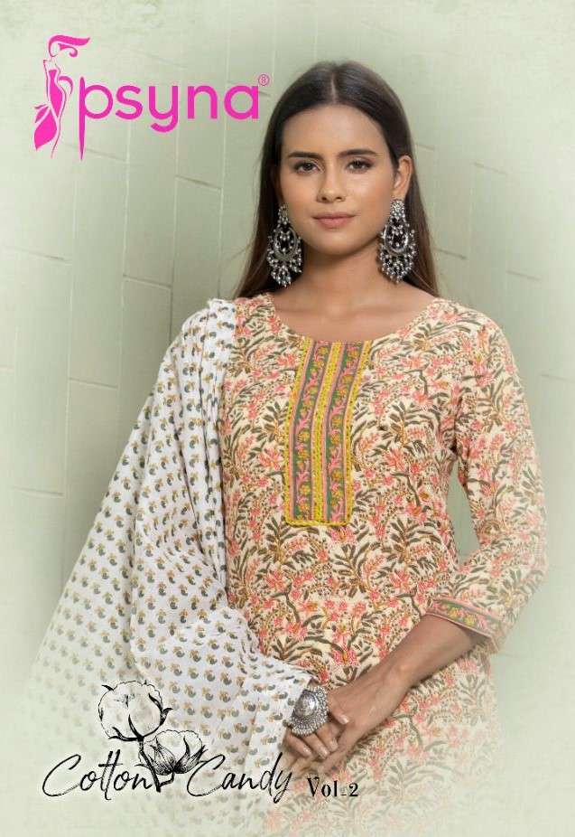 COTTON CANDY VOL-2 BY PSYNA 2001 TO 2008 SERIES BEAUTIFUL SUITS COLORFUL STYLISH FANCY CASUAL WEAR & ETHNIC WEAR CAMBRIC COTTON DRESSES AT WHOLESALE PRICE