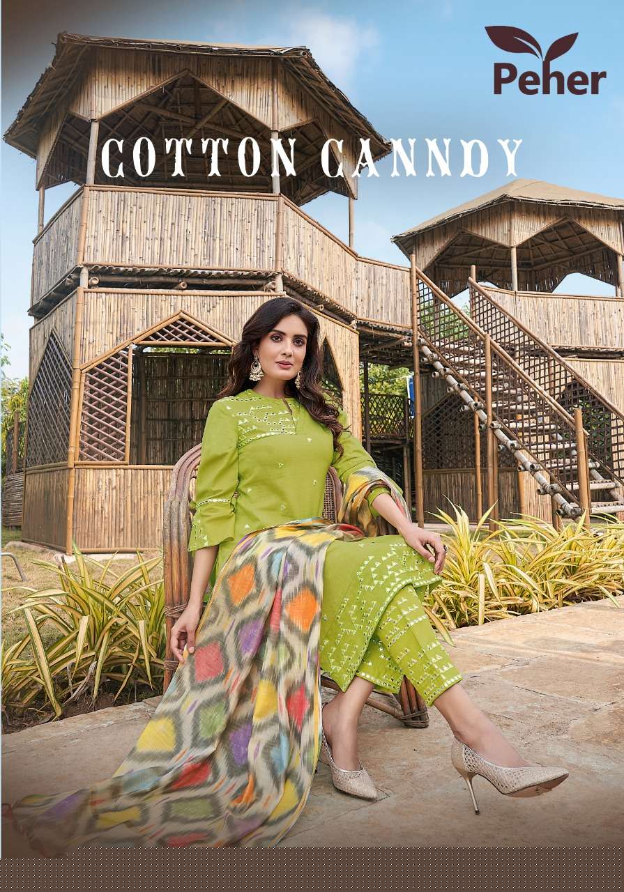 COTTON CANDY BY PEHER 1001 TO 1006 SERIES BEAUTIFUL SUITS COLORFUL STYLISH FANCY CASUAL WEAR & ETHNIC WEAR PURE COTTON DRESSES AT WHOLESALE PRICE