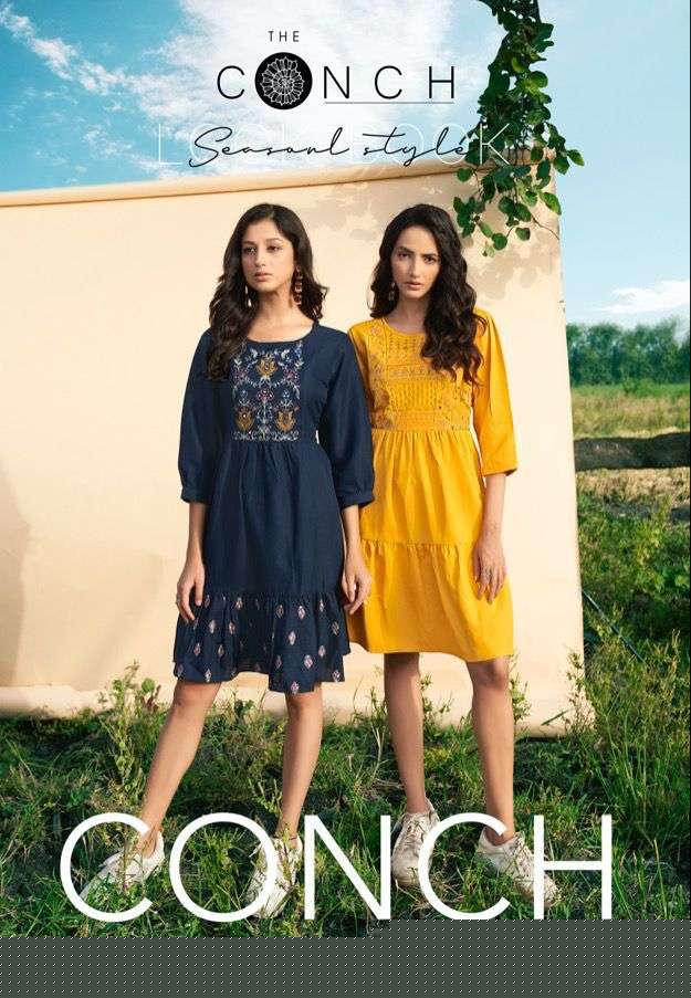 CONCH BY RIYA DESIGNER 1101 TO 1106 SERIES DESIGNER STYLISH FANCY COLORFUL BEAUTIFUL PARTY WEAR & ETHNIC WEAR COLLECTION IMPORTED KURTIS AT WHOLESALE PRICE