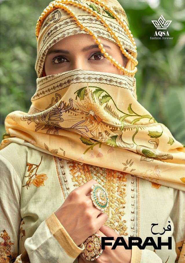 FARAH BY AQSA 101 TO 106 SERIES BEAUTIFUL SUITS COLORFUL STYLISH FANCY CASUAL WEAR & ETHNIC WEAR CAMBRIC PRINT DRESSES AT WHOLESALE PRICE