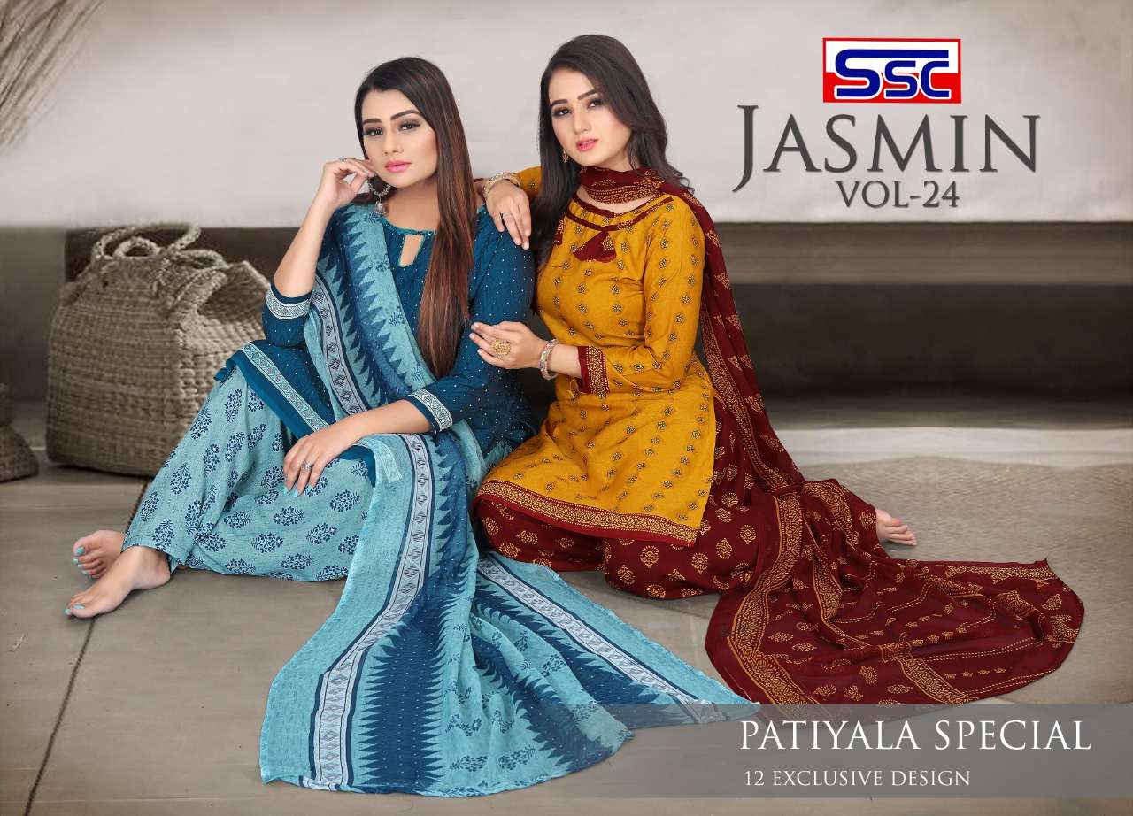 JASMIN VOL-24 BY SHREE SHANTI CREATION 1001 TO 1012 SERIES BEAUTIFUL SUITS STYLISH FANCY COLORFUL PARTY WEAR & OCCASIONAL WEAR HEAVY MICRO PRINT DRESSES AT WHOLESALE PRICE