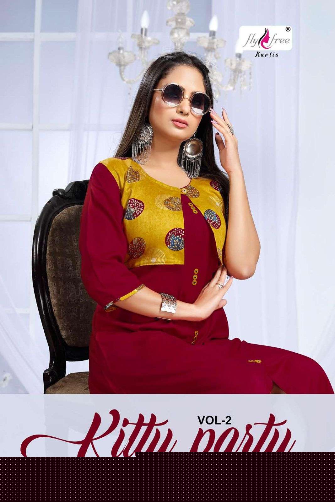KITTY PARTY VOL-2 BY FLY FREE 1001 TO 1008 SERIES DESIGNER STYLISH FANCY COLORFUL BEAUTIFUL PARTY WEAR & ETHNIC WEAR COLLECTION HEAVY RAYON KURTIS AT WHOLESALE PRICE