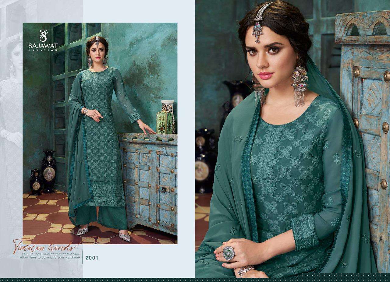 LAKHNAVI VOL-5 NX BY SAJAWAT CREATION BEAUTIFUL SHARARA SUITS COLORFUL STYLISH FANCY CASUAL WEAR & ETHNIC WEAR FAUX GEORGETTE DRESSES AT WHOLESALE PRICE