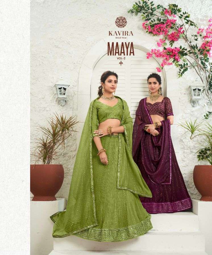MAAYA VOL-2 BY KAVIRA 201 TO 209 SERIES DESIGNER BEAUTIFUL NAVRATRI COLLECTION OCCASIONAL WEAR & PARTY WEAR FANCY LEHENGAS AT WHOLESALE PRICE