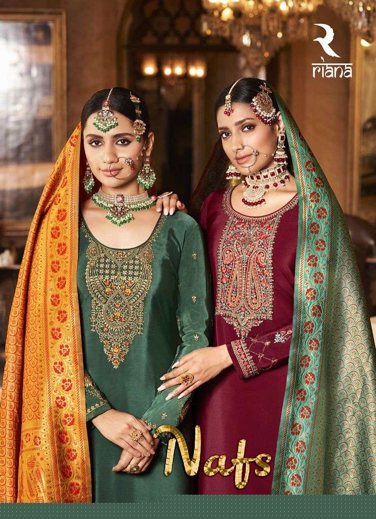 NAFS BY RIANA 63600 TO 63606 SERIES BEAUTIFUL SUITS COLORFUL STYLISH FANCY CASUAL WEAR & ETHNIC WEAR CREPE EMBROIDERED DRESSES AT WHOLESALE PRICE