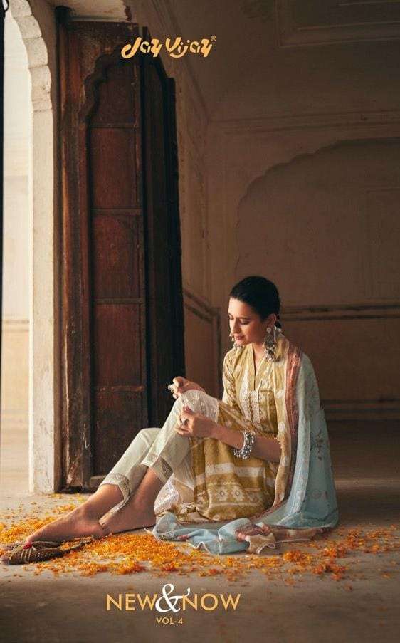 NEW AND NOW VOL-4 BY JAY VIJAY PRINTS 6901 TO 6910 SERIES BEAUTIFUL SUITS COLORFUL STYLISH FANCY CASUAL WEAR & ETHNIC WEAR PURE SILK PRINT DRESSES AT WHOLESALE PRICE