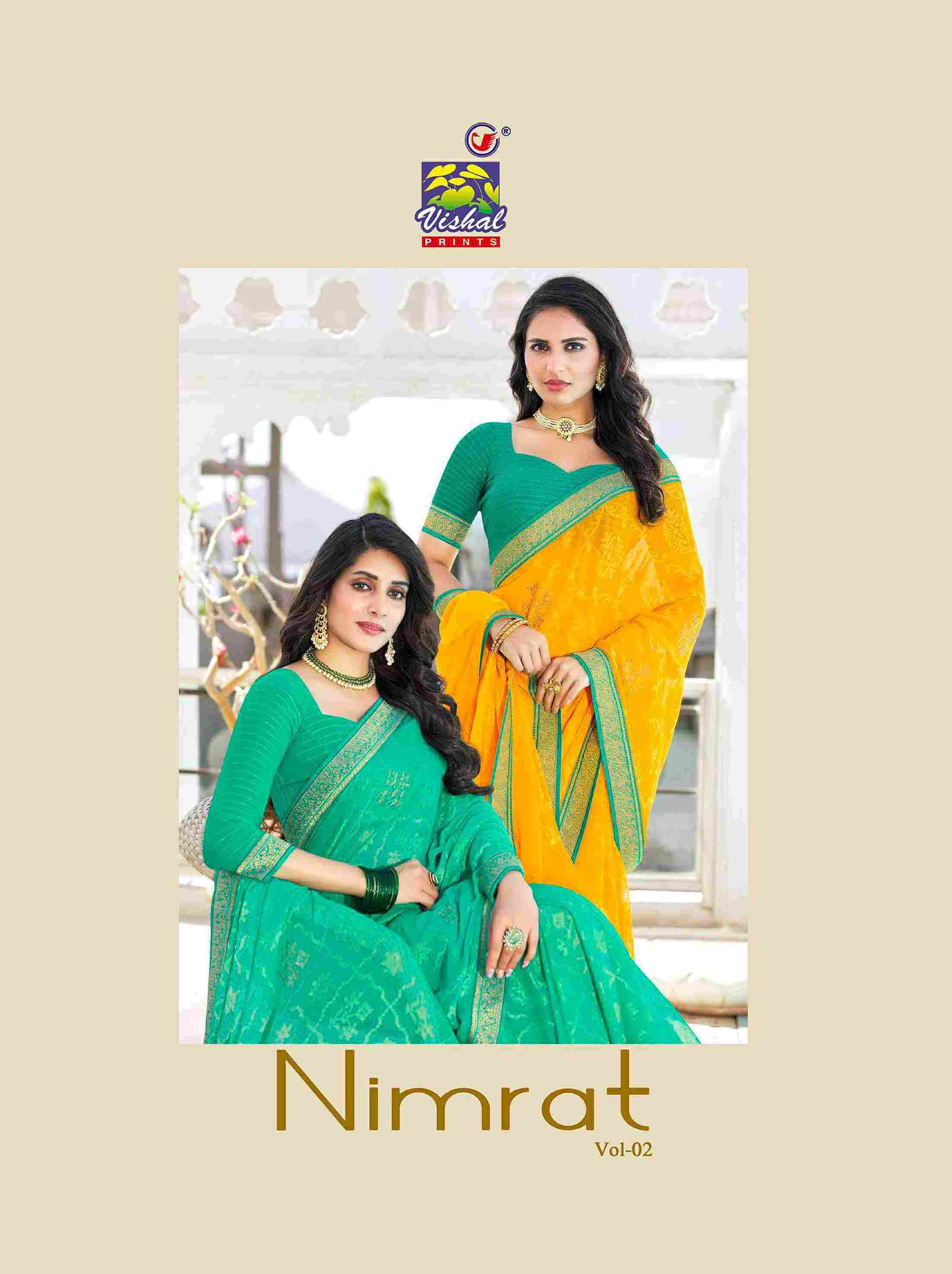 NIMRAT VOL-2 BY VISHAL PRINTS 41724 TO 41735 SERIES INDIAN TRADITIONAL WEAR COLLECTION BEAUTIFUL STYLISH FANCY COLORFUL PARTY WEAR & OCCASIONAL WEAR FANCY SAREES AT WHOLESALE PRICE